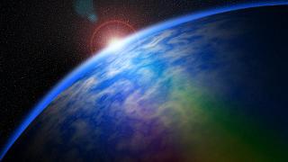planeta azul verdoso