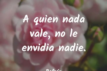 A quien nada vale, no le envidia nadie.