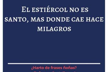 Estiércol no es santo, mas do cae hace milagros, (El)