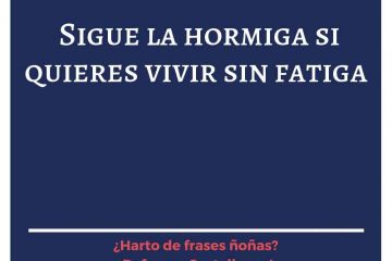 Imita a la hormiga, si quieres vivir sin fatiga.