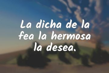 La dicha de la fea la hermosa la desea.