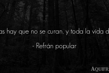 Llagas hay que no se curan, y toda la vida duran.