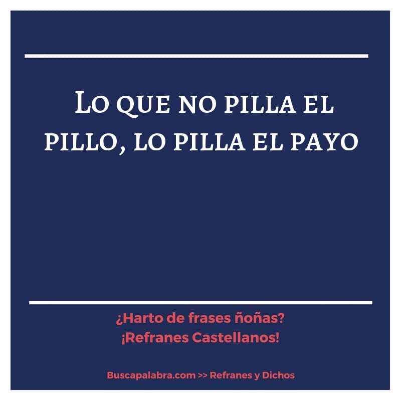 Lo que no pilla el pillo, lo pilla el payo. Conocer el Castellano