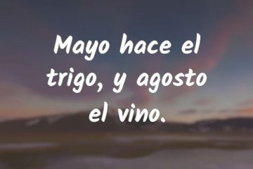 Mayo hace el trigo y agosto hace el vino.