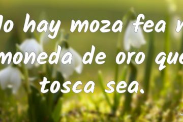 No hay mujer fea, ni pieza de oro que tosca sea.