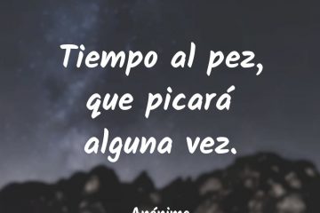 Tiempo al pez, que él picará alguna vez.