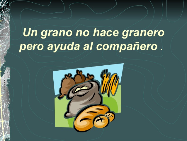 Un grano no hace granero, pero ayuda al compañero