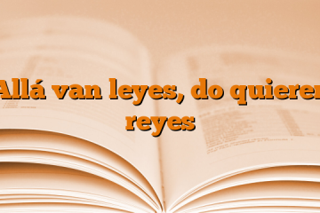 Allá van leyes, do quieren reyes