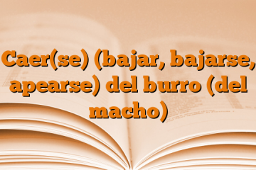 Caer(se) (bajar, bajarse, apearse) del burro (del macho)