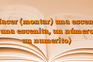 Hacer (montar) una escena (una escenita, un número, un numerito)