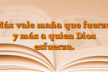 Más vale maña que fuerza, y más a quien Dios esfuerza.