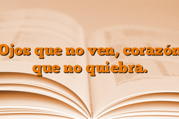 Ojos que no ven, corazón que no quiebra.