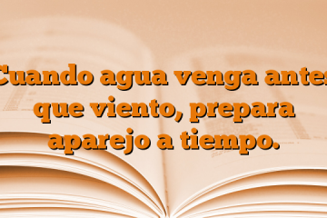 Cuando agua venga antes que viento, prepara aparejo a tiempo.