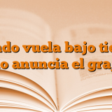 Cuando vuela bajo tiempo frío anuncia el grajo.