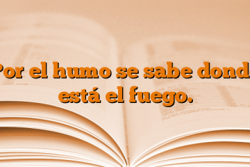 Por el humo se sabe donde está el fuego.