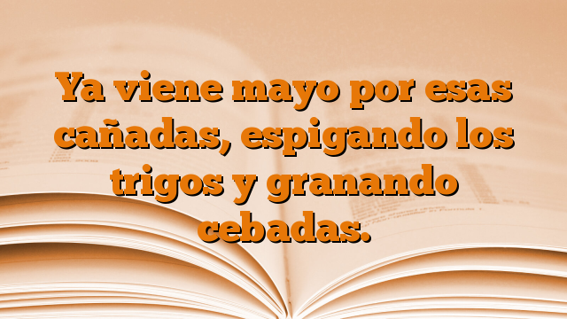 Ya viene mayo por esas cañadas, espigando los trigos y granando cebadas.